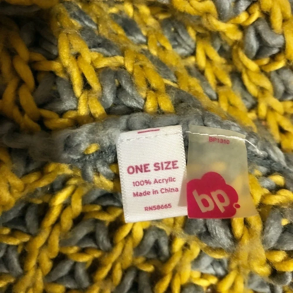 *BP* Gold x Gray Knitted Infinity Fashion Scarf
